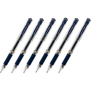 Uni-Ball Signo UM-153 Gel Ink Rollerball Pen, 1.0mm, Broad Point, Blue-Black Ink, Pack of 6