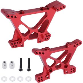 أجزاء ترقية برج الصدمة الأمامية والخلفية Hobbypark لـ 1/10 Traxxas Slash 4x4 استبدال الجزء 6838 6839 (2 عبوة) (أحمر)