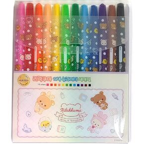 LENITH Teddy Bear Twist Colored Pencil 12 Colors Drawing Pencils for Sketch, Arts, Coloring Books, Korean Stationery
