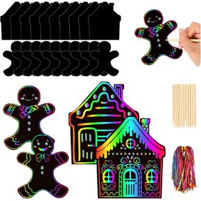 JarThenaAMCS 60 Pcs Football Scratch Paper Craft Kits Football Helmet Scratch Cards Ornaments with Ribbon and Wooden Styluses for DIY Crafts Painting Classroom Party Supplies