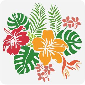 BENECREAT Flip Flops Painting Stencil, 12x12inch Summer Beach Sandals Plastic Decoration Template for DIY, Engraving, Scrapbooking