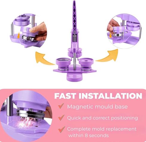 Button Maker Machine Multiple Sizes, 25mm+32mm+58mm Pin Maker Button Press Machine W/300 Pin Button, 10 Keychain 10 Bottle Opener Button, Button Making Supplies in Saudi Arabia