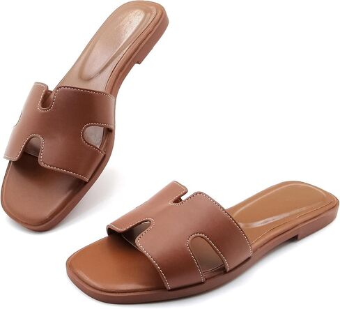 Women's Flat Sandals: Stylish Design, Non-Slip Rubber Sole, Latex Insole for Comfort - Perfect for Shopping, Parties, and Casual Outings - Ideal Gift Choice in Kuwait
