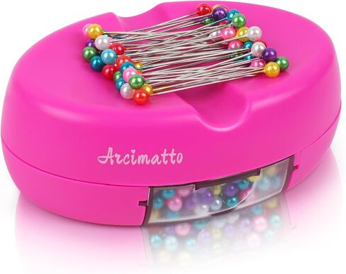 Arcimatto Magnetic Pin Holder, Strong Magnet Pincushion with Drawer, Pin Cushion with 100 Pcs Ball Head Straight Pins for Sewing, Needle Cushions Bobby Pin Holder Paper Clip Organizer for Quilting in Saudi Arabia