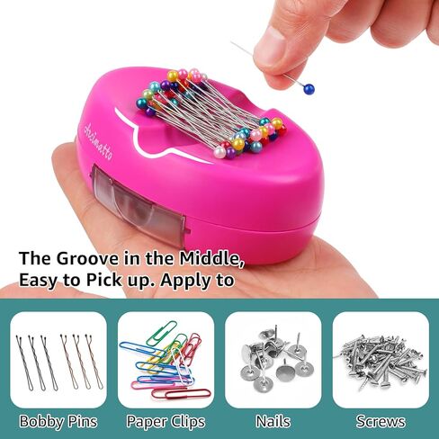 Arcimatto Magnetic Pin Holder, Strong Magnet Pincushion with Drawer, Pin Cushion with 100 Pcs Ball Head Straight Pins for Sewing, Needle Cushions Bobby Pin Holder Paper Clip Organizer for Quilting in Saudi Arabia