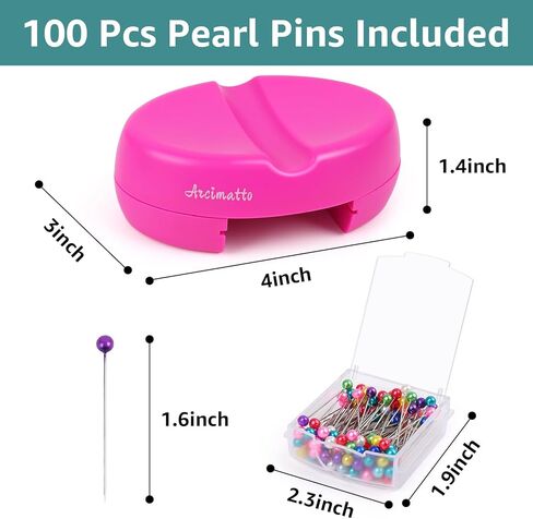 Arcimatto Magnetic Pin Holder, Strong Magnet Pincushion with Drawer, Pin Cushion with 100 Pcs Ball Head Straight Pins for Sewing, Needle Cushions Bobby Pin Holder Paper Clip Organizer for Quilting in Saudi Arabia