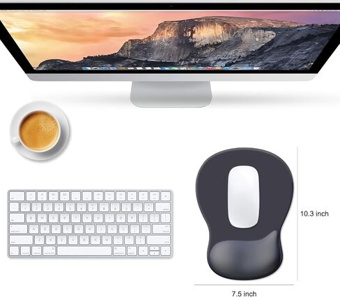 JIKIOU Gel Wrist Rest Mouse Pad Ergonomic Office Mousepad with Wrist Support-Non-Slip, Design Desk Accessories Mat for Home Game Decor School Office Wave (Pure Purple) in Saudi Arabia