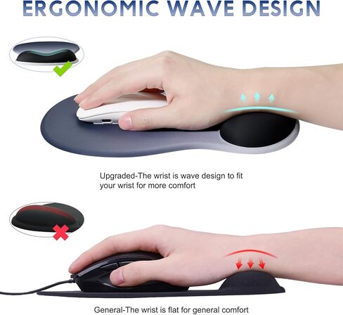 JIKIOU Gel Wrist Rest Mouse Pad Ergonomic Office Mousepad with Wrist Support-Non-Slip, Design Desk Accessories Mat for Home Game Decor School Office Wave (Pure Purple) in Kuwait