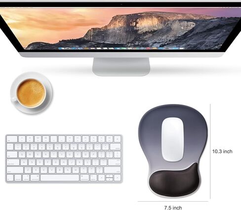 JIKIOU Gel Wrist Rest Mouse Pad Ergonomic Office Mousepad with Wrist Support-Non-Slip, Design Desk Accessories Mat for Home Game Decor School Office Wave (Pure Purple) in Kuwait