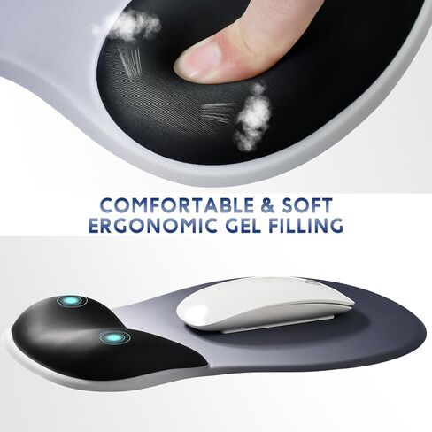 JIKIOU Gel Wrist Rest Mouse Pad Ergonomic Office Mousepad with Wrist Support-Non-Slip, Design Desk Accessories Mat for Home Game Decor School Office Wave (Pure Purple) in Kuwait