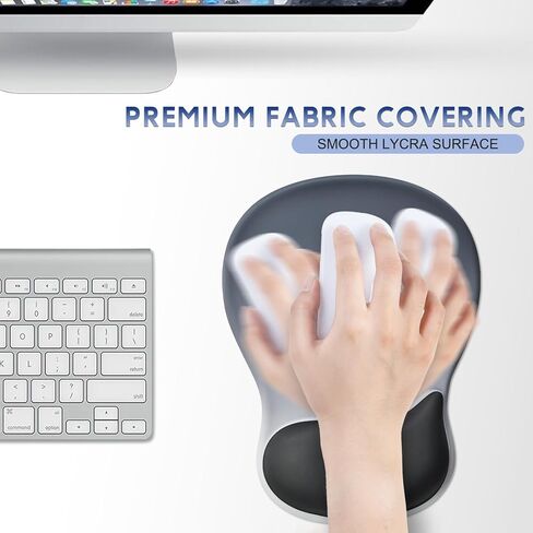 JIKIOU Gel Wrist Rest Mouse Pad Ergonomic Office Mousepad with Wrist Support-Non-Slip, Design Desk Accessories Mat for Home Game Decor School Office Wave (Pure Purple) in Kuwait