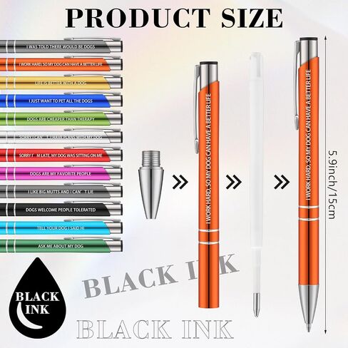 12 PCS مضحكة الكلاب الكلاب عشاق الكلاب الكلب أقلام رباح الأسود ballpoint عشاق الحيوانات الأليفة أقلام مع أقوال مضحكة هدايا هفوة المكتب in Saudi Arabia