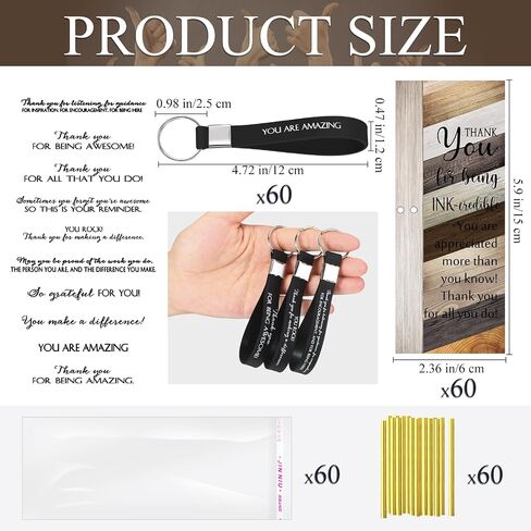 60 Sets Staff Appreciation Gifts Bulk Inspirational Quote Pens Silicone Motivational Keychain Thank You Gifts Gifts for Teacher Women Employees Coworkers(Black) in Kuwait