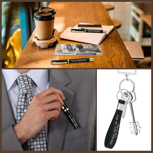 60 Sets Staff Appreciation Gifts Bulk Inspirational Quote Pens Silicone Motivational Keychain Thank You Gifts Gifts for Teacher Women Employees Coworkers(Black) in Kuwait