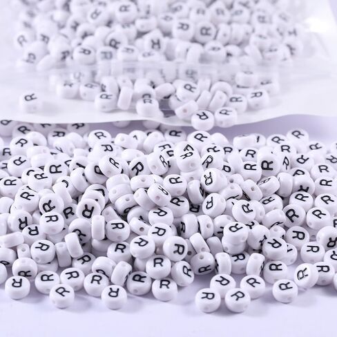 1000pcs White Acrylic Number Beads 7x4mm Mixed Number Beads Acrylic Plastic Round Shape Loose Beads in Saudi Arabia
