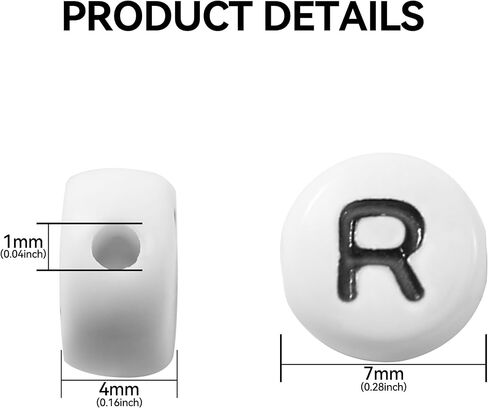 1000pcs White Acrylic Number Beads 7x4mm Mixed Number Beads Acrylic Plastic Round Shape Loose Beads in Saudi Arabia