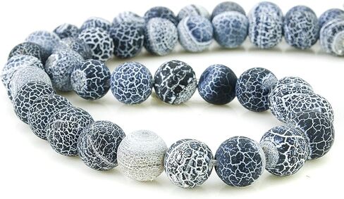 Beadnova 8mm Blue Frosted Agat in Kuwait