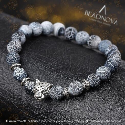 Beadnova 8mm Blue Frosted Agat in Kuwait