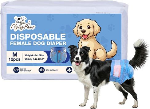 Dog Diapers Female Disposable, Jeans Pattern Doggie Diapers for Female Dogs, Puppy Diapers Female, Cat Diapers, X-Small, 12 Count in Saudi Arabia