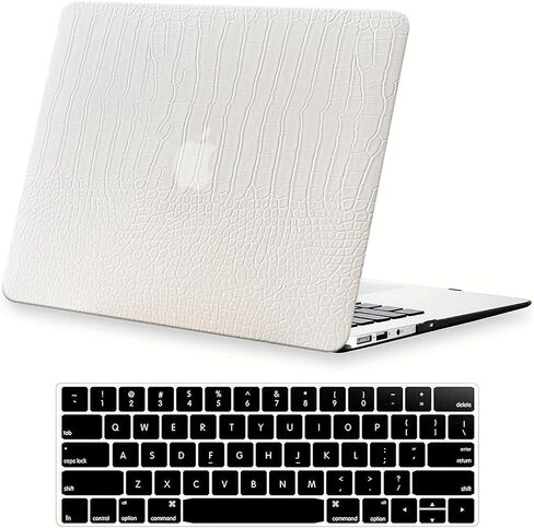 kerom متوافق مع التمساح MacBook Pro 16 بوصة Case 2020 2019 A2141 مع شريط اللمس ، التمساح الجلد التمساح الجلد pu القشرة الصلبة وغطاء لوحة المفاتيح لنظام Mac Pro 16 (إصدار أقدم) ، أبيض in Kuwait