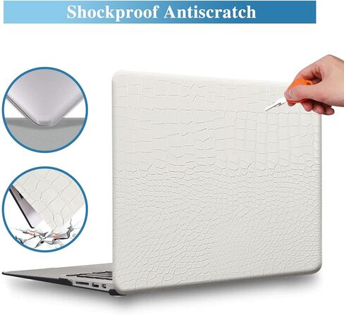 kerom متوافق مع التمساح MacBook Pro 16 بوصة Case 2020 2019 A2141 مع شريط اللمس ، التمساح الجلد التمساح الجلد pu القشرة الصلبة وغطاء لوحة المفاتيح لنظام Mac Pro 16 (إصدار أقدم) ، أبيض in Kuwait