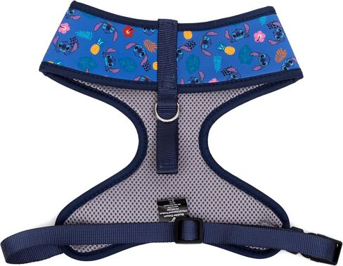 Disney Plastic Buckle Pet Harness, Lilo and Stitch Poses and Icons Scattered Blues Black, Fits 15" Neck and 18-29" Chest in Saudi Arabia