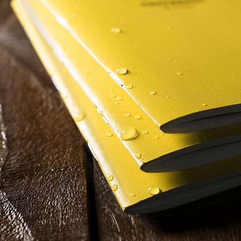 Rite In The Rain All-Weather Stapled Notebook, 4 5/8" x 7", Yellow Cover, Universal Pattern, 3 Pack (No. 371FX) in Kuwait