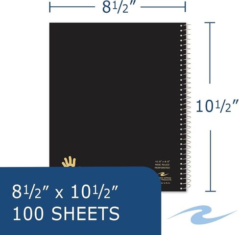 Roaring Spring Lefty Spiral Notebook, Wide Ruled One Subject Left Handed Notebook, 10.5" x 8.5", 100 Sheets, Assorted Color Covers in Saudi Arabia