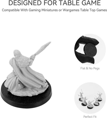 100PCS Miniature Bases+120PCS Adhesive, 25mm or 0.98inch Round Black Plastic Model Bases for Gaming Miniatures Collectible War Table Game or Wargames Board Game in Saudi Arabia