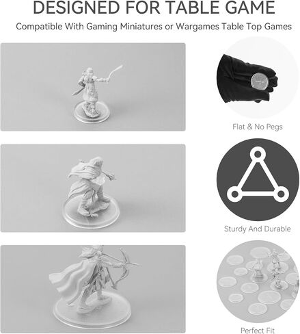 100PCS Miniature Bases+120PCS Adhesive, 25mm or 0.98inch Round Black Plastic Model Bases for Gaming Miniatures Collectible War Table Game or Wargames Board Game in Saudi Arabia