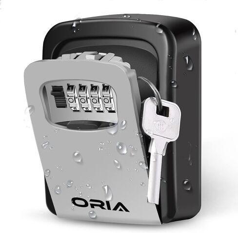 مربع قفل تخزين مفتاح ORIA ، صندوق قفل المفتاح للخارج ، صندوق قفل مزيج من 4 أرقام لمفاتيح المنزل ، مربع قفل محمولة على الحائط ، رمز قابلة لإعادة الاستخدام ، 5 سعة مفتاح ، 4.7 بوصة ، فضية ، لا يوجد قيود in Kuwait