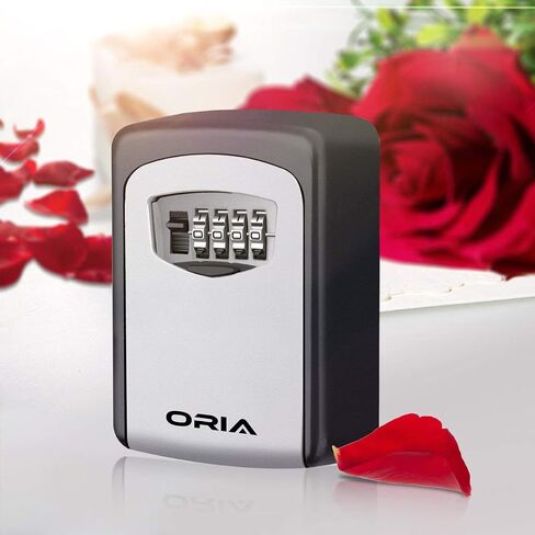 مربع قفل تخزين مفتاح ORIA ، صندوق قفل المفتاح للخارج ، صندوق قفل مزيج من 4 أرقام لمفاتيح المنزل ، مربع قفل محمولة على الحائط ، رمز قابلة لإعادة الاستخدام ، 5 سعة مفتاح ، 4.7 بوصة ، فضية ، لا يوجد قيود in Kuwait