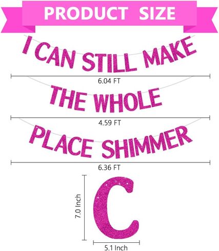 BEISHIDA Pink I Can Still Make the Whole Place Shimmer Banner,NO DIY,Pink Glitter Birthday Party Decorations,Singer Birthday Banner, Birthday Party Supplies in Saudi Arabia