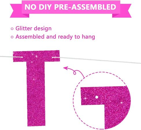 BEISHIDA Pink I Can Still Make the Whole Place Shimmer Banner,NO DIY,Pink Glitter Birthday Party Decorations,Singer Birthday Banner, Birthday Party Supplies in Saudi Arabia