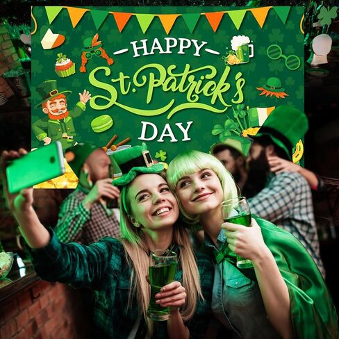 yquqwn St Patrick's Banner Banner Backdrop Happy St Patricks Banner St Patricks يوم خلفية للتصوير الفوتوغرافي St Patricks Day Decorations Saint Patricks Day Banner for Shamrock Decorations 5 × 3ft in Kuwait