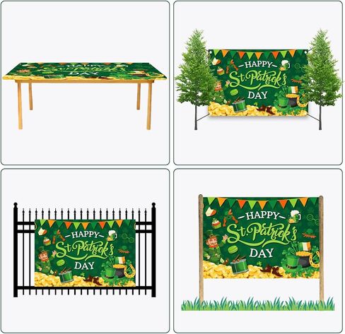 yquqwn St Patrick's Banner Banner Backdrop Happy St Patricks Banner St Patricks يوم خلفية للتصوير الفوتوغرافي St Patricks Day Decorations Saint Patricks Day Banner for Shamrock Decorations 5 × 3ft in Kuwait