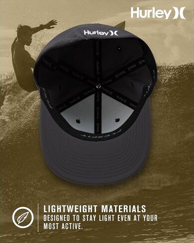 Hurley Men's Baseball Cap - Dana Point Cotton Ripstop Stretch Fitted Cap for Men with Gradient Embroidered Icon (Size: S-XL) in Kuwait