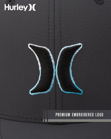 Hurley Men's Baseball Cap - Dana Point Cotton Ripstop Stretch Fitted Cap for Men with Gradient Embroidered Icon (Size: S-XL) in Kuwait