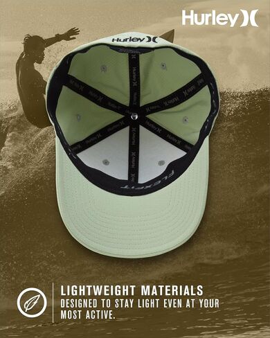 Hurley Men's Baseball Cap - Dana Point Cotton Ripstop Stretch Fitted Cap for Men with Gradient Embroidered Icon (Size: S-XL) in Saudi Arabia