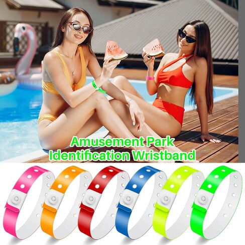 Jetec 48 Pieces Vinyl Wristband Plastic Event Wristband Colored Wristband for Events Concerts Carnivals Nightclubs, Multi-Color (Classic Style) in Saudi Arabia