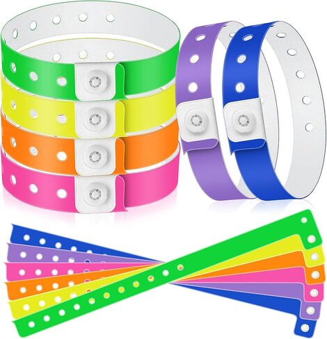 Jetec 48 Pieces Vinyl Wristband Plastic Event Wristband Colored Wristband for Events Concerts Carnivals Nightclubs, Multi-Color (Classic Style) in Saudi Arabia