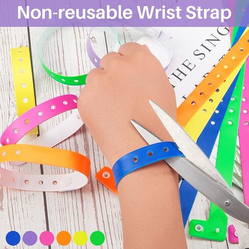 Jetec 48 Pieces Vinyl Wristband Plastic Event Wristband Colored Wristband for Events Concerts Carnivals Nightclubs, Multi-Color (Classic Style) in Saudi Arabia