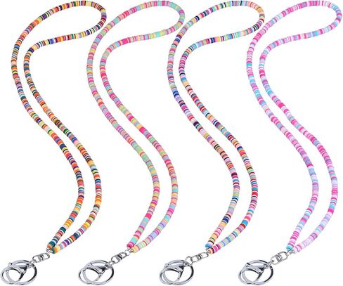 Ornaland 4 Pcs Lanyards for id Badges Teacher Lanyard Beaded Lanyard Bohemian Lanyard Suitable for Office Leisure or As Gift in Kuwait