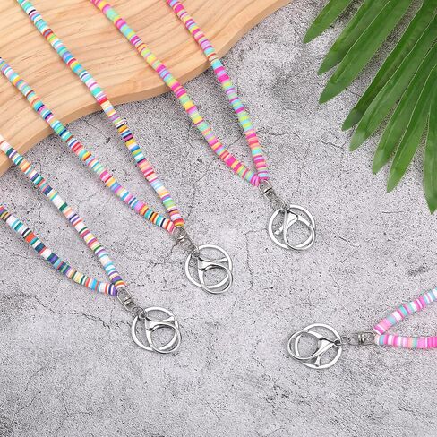 Ornaland 4 Pcs Lanyards for id Badges Teacher Lanyard Beaded Lanyard Bohemian Lanyard Suitable for Office Leisure or As Gift in Kuwait