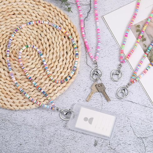 Ornaland 4 Pcs Lanyards for id Badges Teacher Lanyard Beaded Lanyard Bohemian Lanyard Suitable for Office Leisure or As Gift in Kuwait