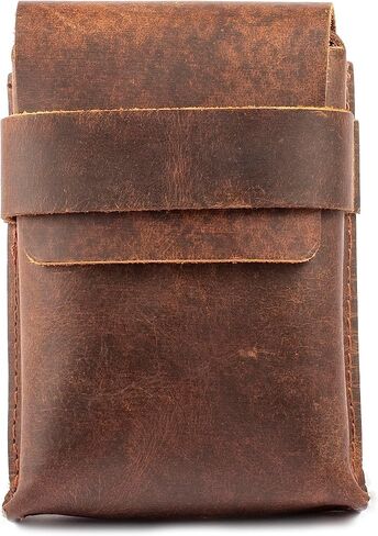 Green Leather Playing Card Holder Cases - Full-Grain Genuine Leather Playing Card Storage Box - Handcrafted Game Card Storage Case, Fits Poker & Bridge Size Cards Travel Case Single Deck in Kuwait