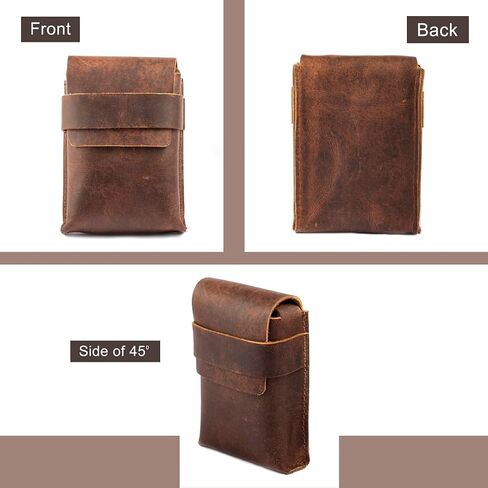 Green Leather Playing Card Holder Cases - Full-Grain Genuine Leather Playing Card Storage Box - Handcrafted Game Card Storage Case, Fits Poker & Bridge Size Cards Travel Case Single Deck in Kuwait