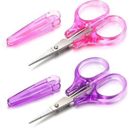 2pcs مقص صغير 3 "مقص صغير كل غرض مع غطاء وقائي ، نصائح دقيقة مباشرة مقصات حادة مقصات صغيرة من الورق مقص الخياطة للسفر ، في الهواء الطلق ، المنزل ، الاستخدام المكتبي in Kuwait