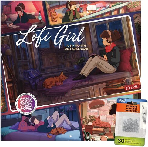 2025 Lofi Girl Wall Calendar و Push Pins in Saudi Arabia