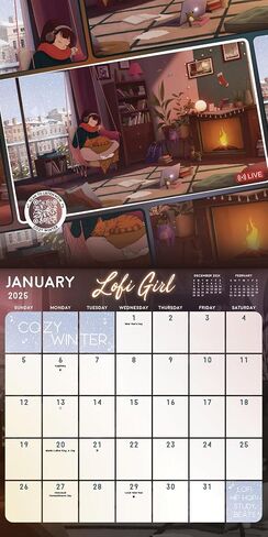 2025 Lofi Girl Wall Calendar و Push Pins in Saudi Arabia